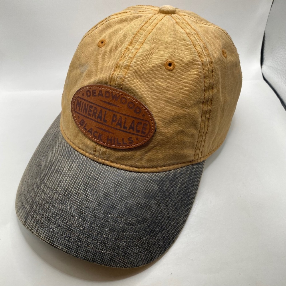 DEADWOOD Legacy Mineral Palace Black Hills Hat Mens OSFA Tan Grey Leather Patch